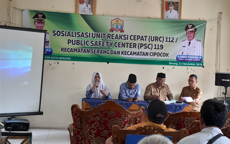 Sosialisasi Unit Reaksi Cepat URC 112/Public Safety Center PSC 119 Kecamatan Serang dan Cipocok