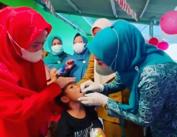 Kegiatan bulan imunisasi anak nasional di posyandu sawo 1 