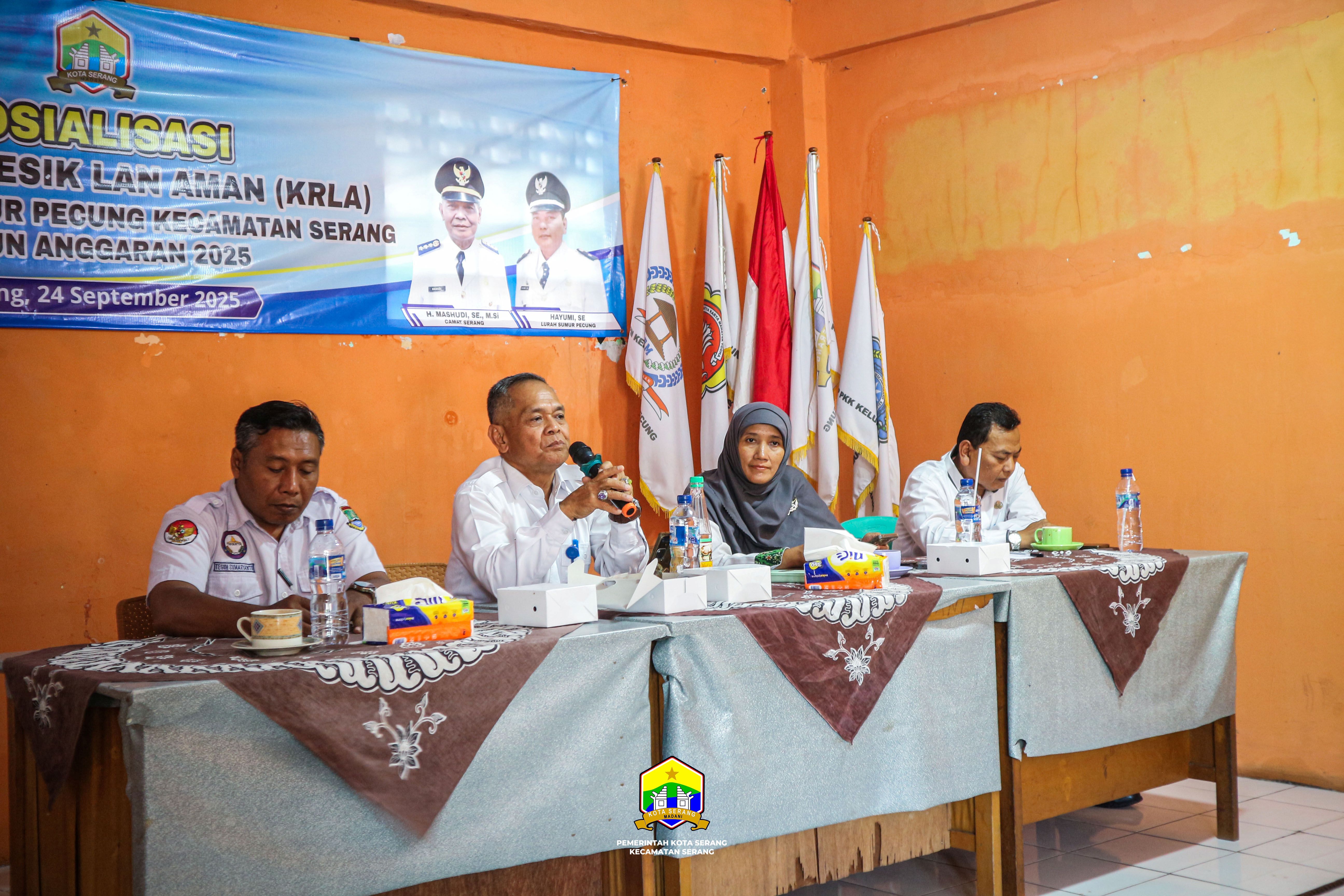SOSIALISASI KAMPUNG RESIK LAN AMAN (KRLA) KELURAHAN SUMUR PECUNG KECAMATAN SERANG TAHUN ANGGARAN 2025 - KAMIS, 24 SEPTEMBER 2025